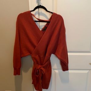 Burnt orange sweater dress